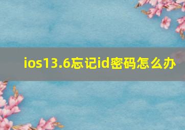 ios13.6忘记id密码怎么办