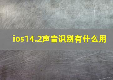 ios14.2声音识别有什么用