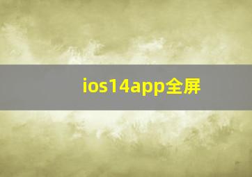 ios14app全屏