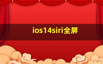 ios14siri全屏