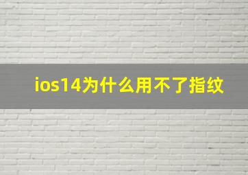 ios14为什么用不了指纹