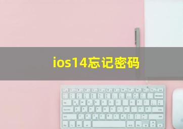 ios14忘记密码