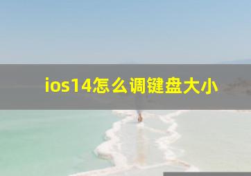 ios14怎么调键盘大小