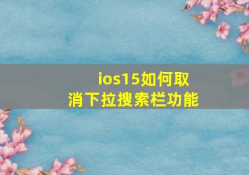 ios15如何取消下拉搜索栏功能