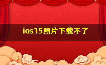 ios15照片下载不了