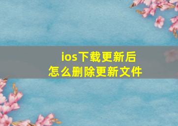 ios下载更新后怎么删除更新文件