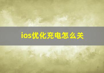 ios优化充电怎么关