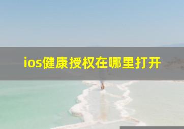 ios健康授权在哪里打开