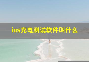 ios充电测试软件叫什么