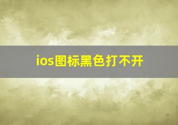 ios图标黑色打不开