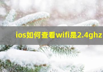 ios如何查看wifi是2.4ghz