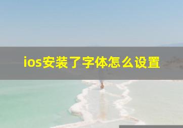 ios安装了字体怎么设置