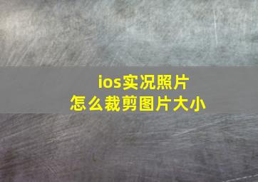 ios实况照片怎么裁剪图片大小