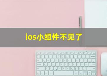 ios小组件不见了