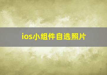 ios小组件自选照片