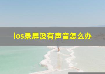 ios录屏没有声音怎么办