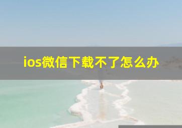 ios微信下载不了怎么办