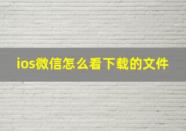 ios微信怎么看下载的文件