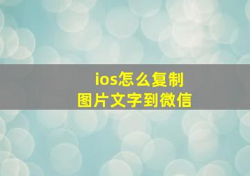 ios怎么复制图片文字到微信