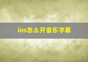 ios怎么开音乐字幕