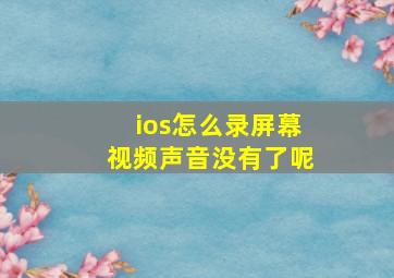 ios怎么录屏幕视频声音没有了呢