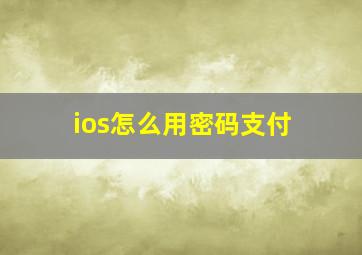 ios怎么用密码支付