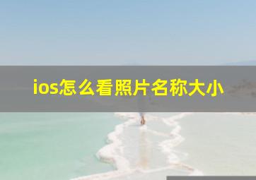 ios怎么看照片名称大小