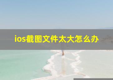 ios截图文件太大怎么办