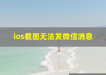 ios截图无法发微信消息