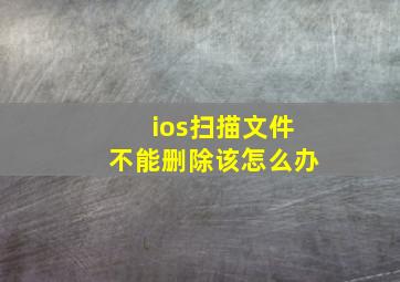 ios扫描文件不能删除该怎么办