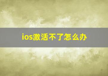 ios激活不了怎么办