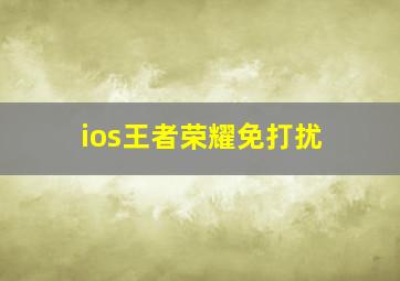 ios王者荣耀免打扰