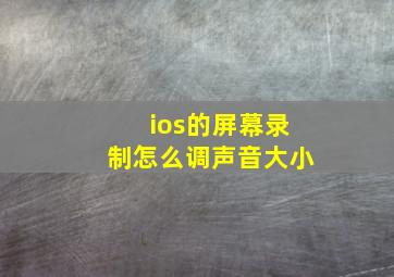 ios的屏幕录制怎么调声音大小