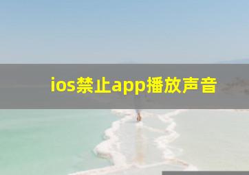 ios禁止app播放声音