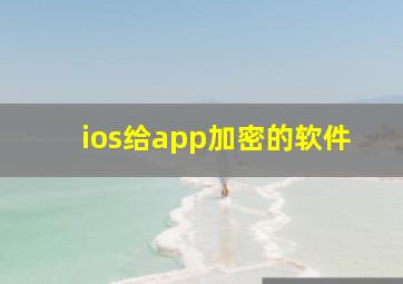 ios给app加密的软件