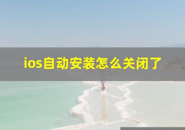 ios自动安装怎么关闭了