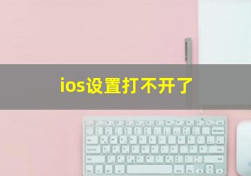 ios设置打不开了