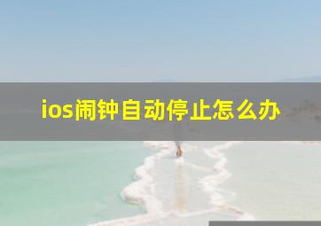 ios闹钟自动停止怎么办