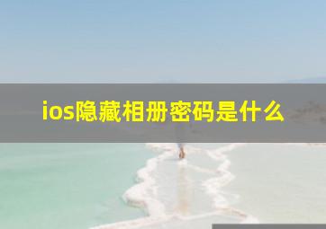 ios隐藏相册密码是什么