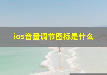 ios音量调节图标是什么