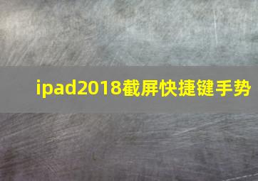 ipad2018截屏快捷键手势