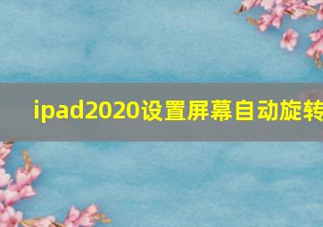 ipad2020设置屏幕自动旋转