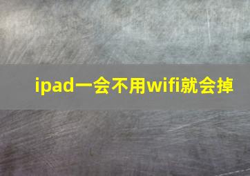 ipad一会不用wifi就会掉