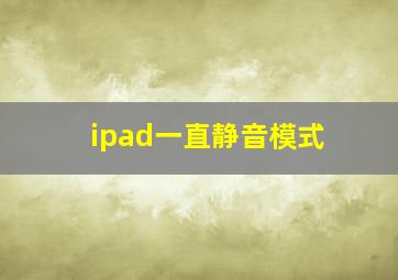 ipad一直静音模式