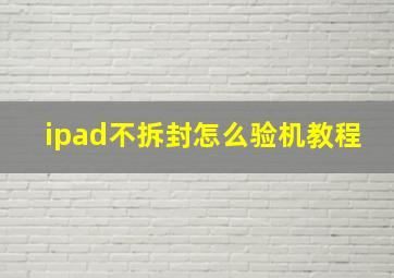 ipad不拆封怎么验机教程