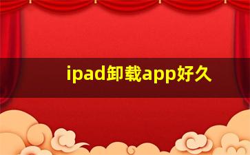 ipad卸载app好久