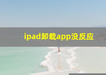 ipad卸载app没反应