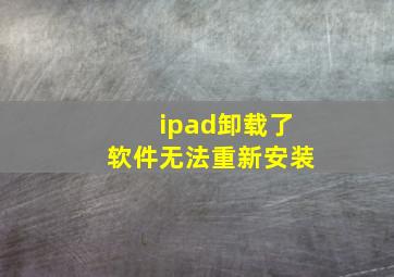 ipad卸载了软件无法重新安装