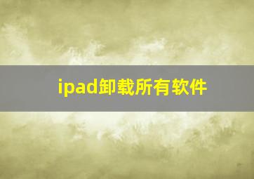 ipad卸载所有软件