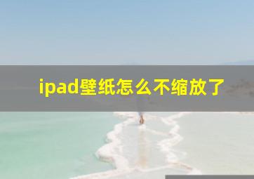 ipad壁纸怎么不缩放了